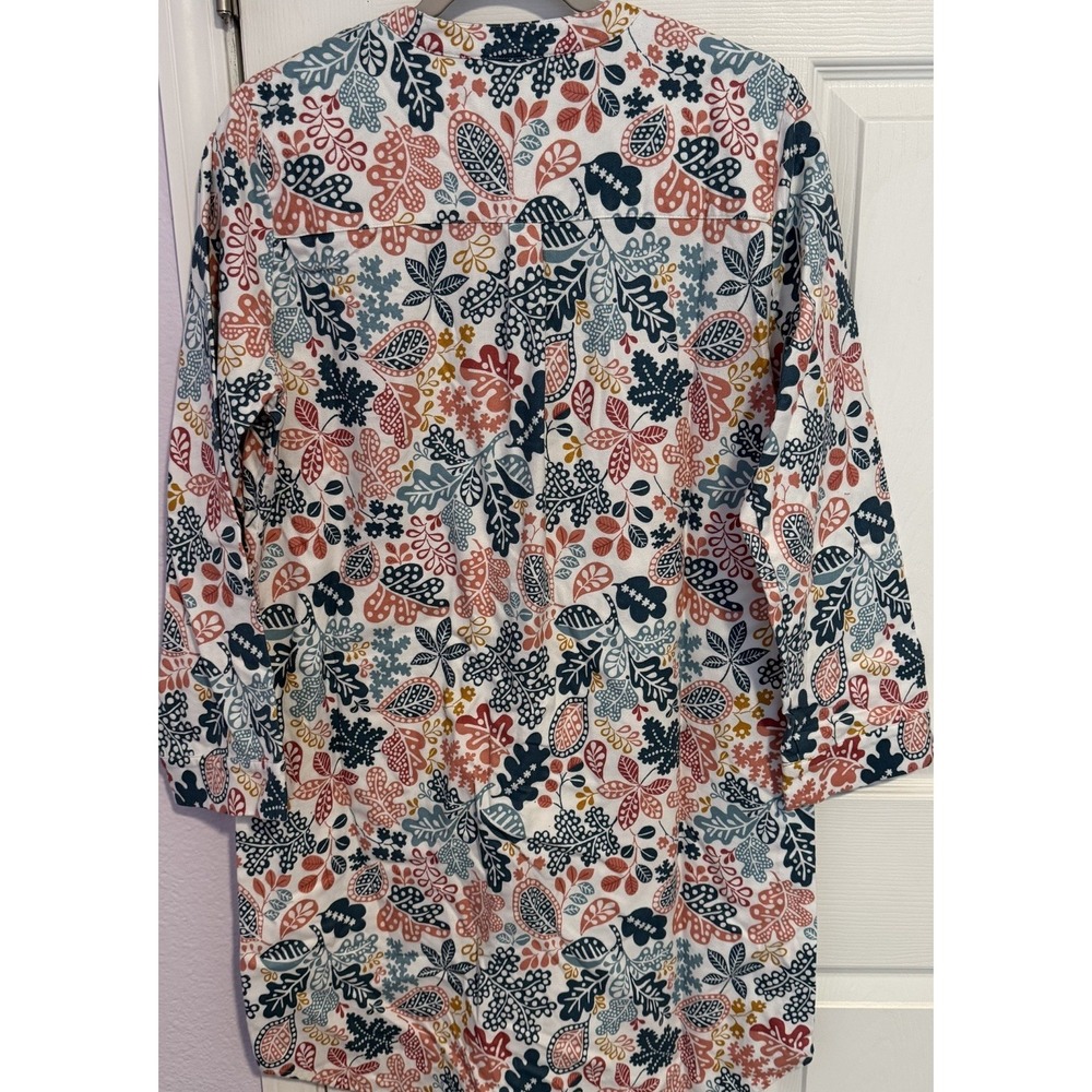 Garnet Hill Sleep Shirt Organic Pima Cotton Flannel Floral Nightgown M NWOT - Picture 7 of 10